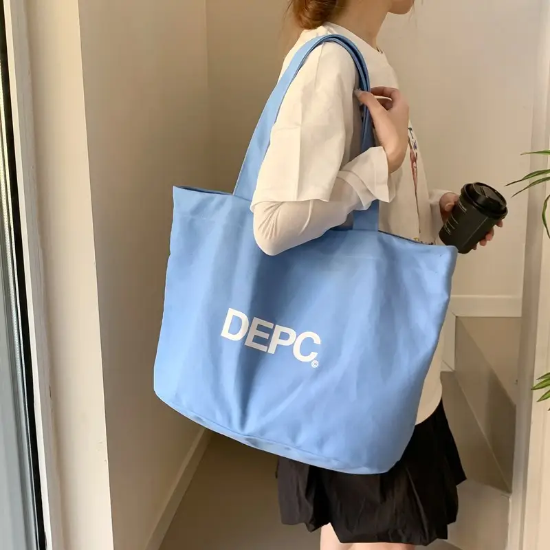 Women Canvas Shoulder Bag Blue Large Capacity DEP — feature 18