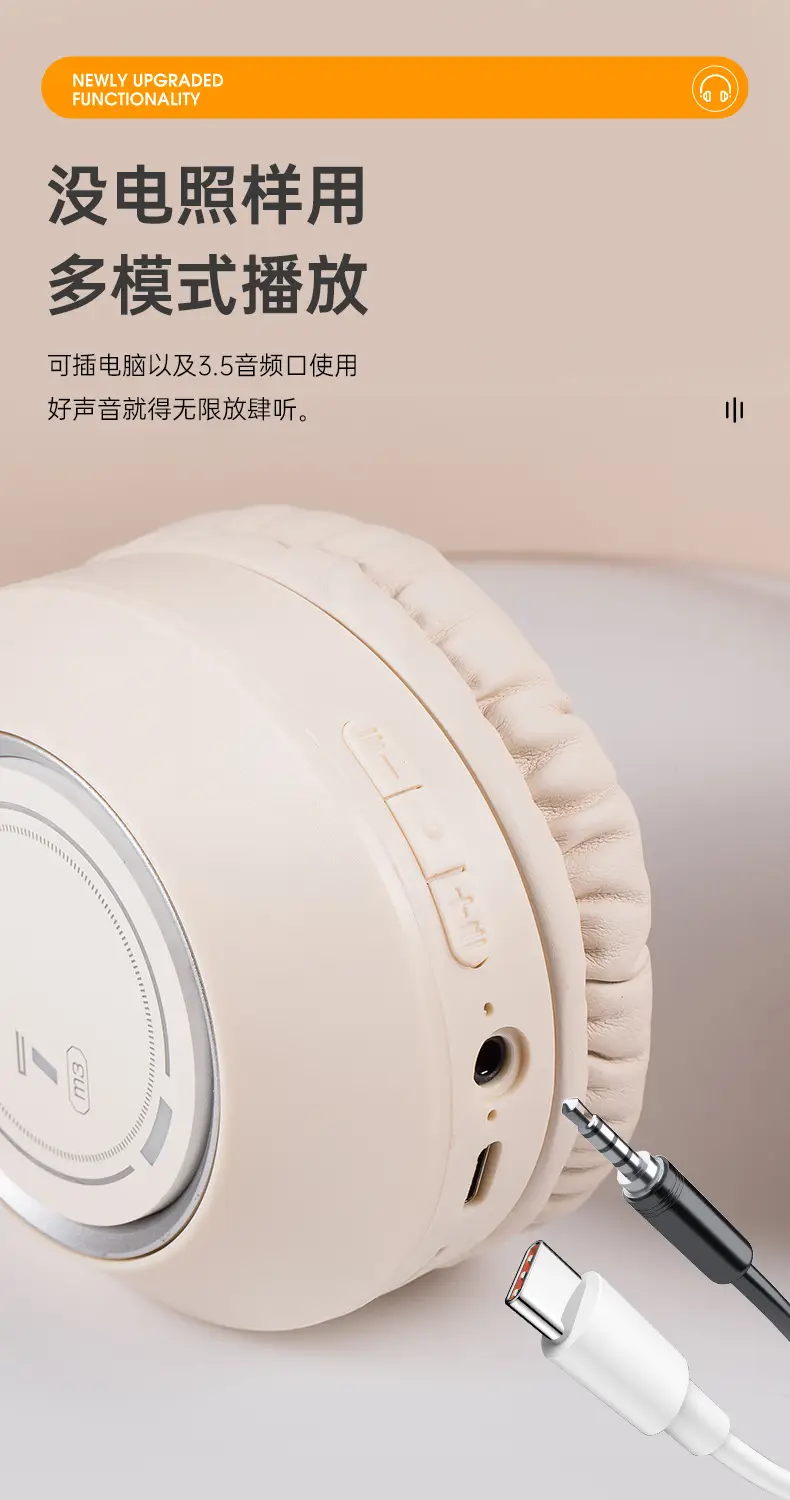 Wireless Bluetooth 5.3 RGB Headset White β feature 9
