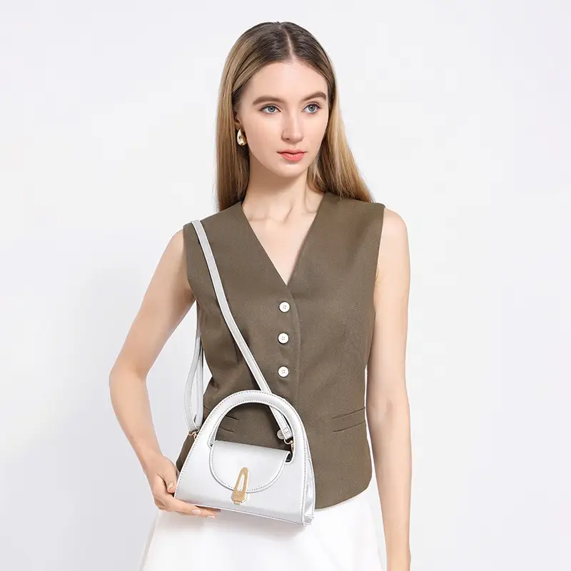 2025 Women's PU Leather Crossbody Bag with Retro Lock Design