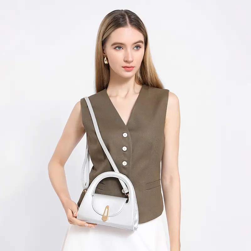 2025 Women's PU Leather Crossbody Bag with Retro Lock Design