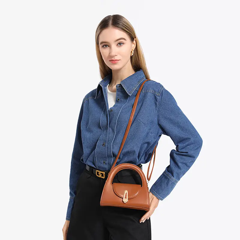 2025 Women's PU Leather Crossbody Bag with Retro Lock Design