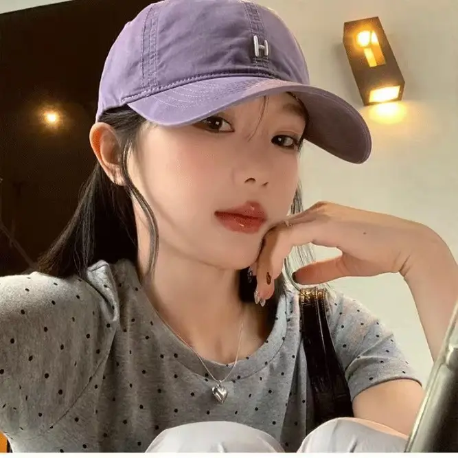 Purple Letter Embroidered Baseball Cap for Women - Image 8