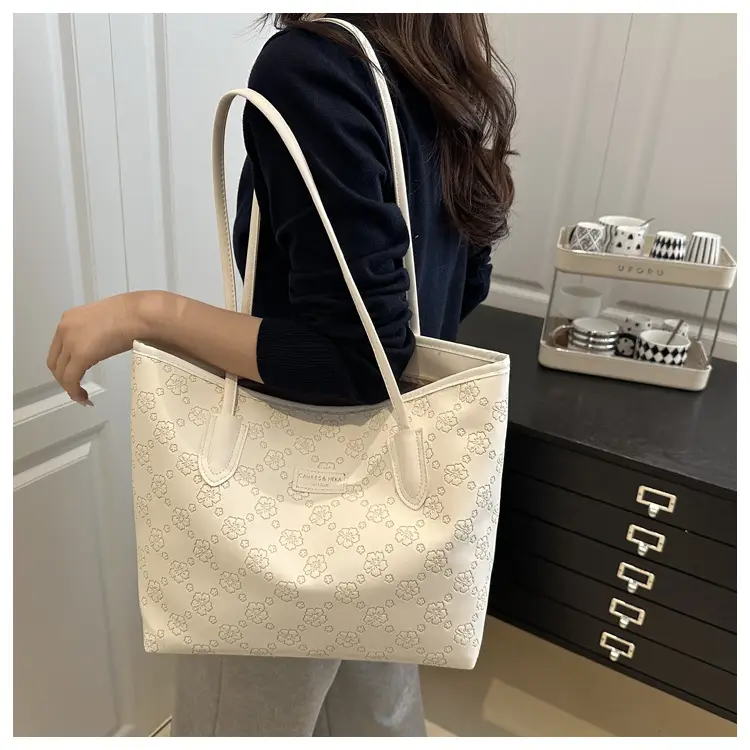 Pink Embroidered Flower Tote Bag for Women — feature 19
