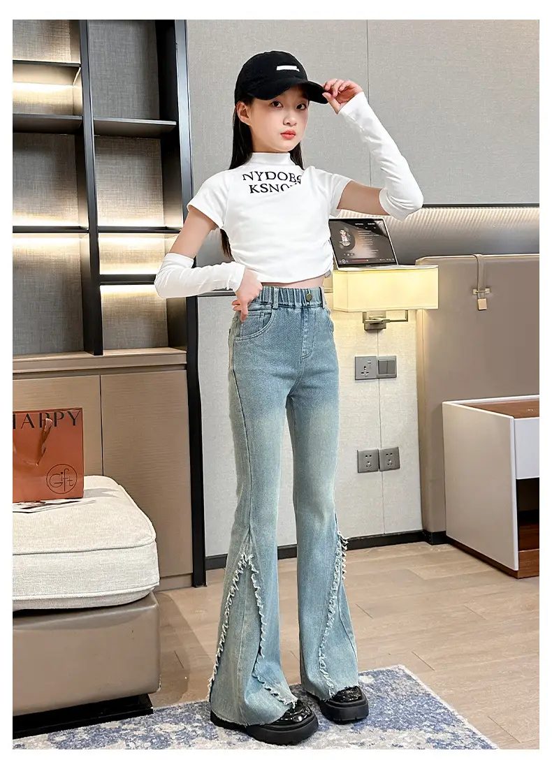 Girls European American Denim Bell Bottoms Spring New Fashion — feature 11
