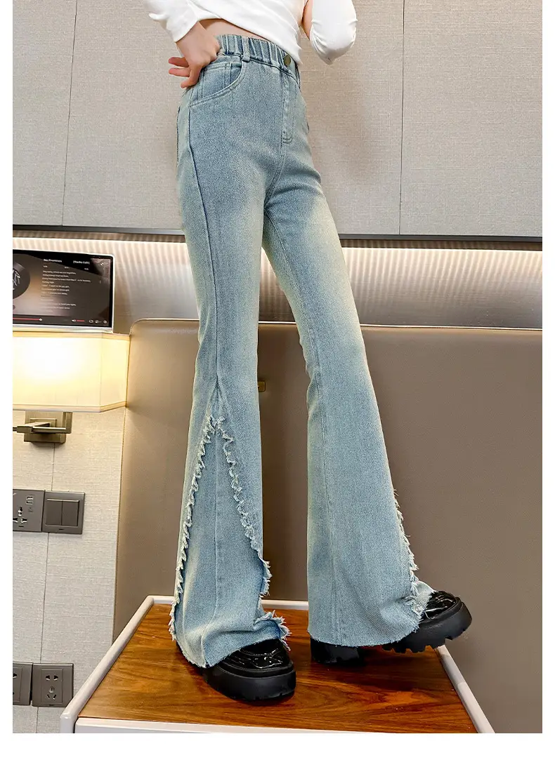 Girls European American Denim Bell Bottoms Spring New Fashion — feature 19