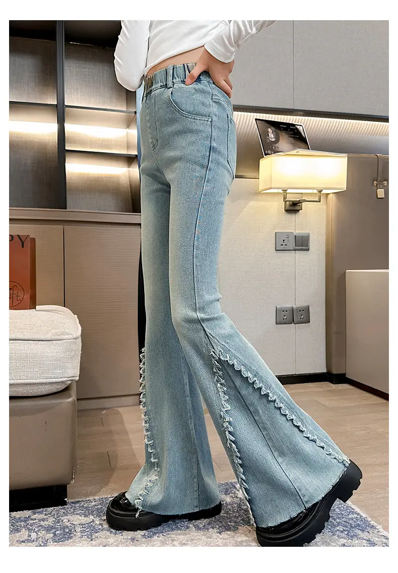 Girls European American Denim Bell Bottoms Spring New Fashion — feature 20