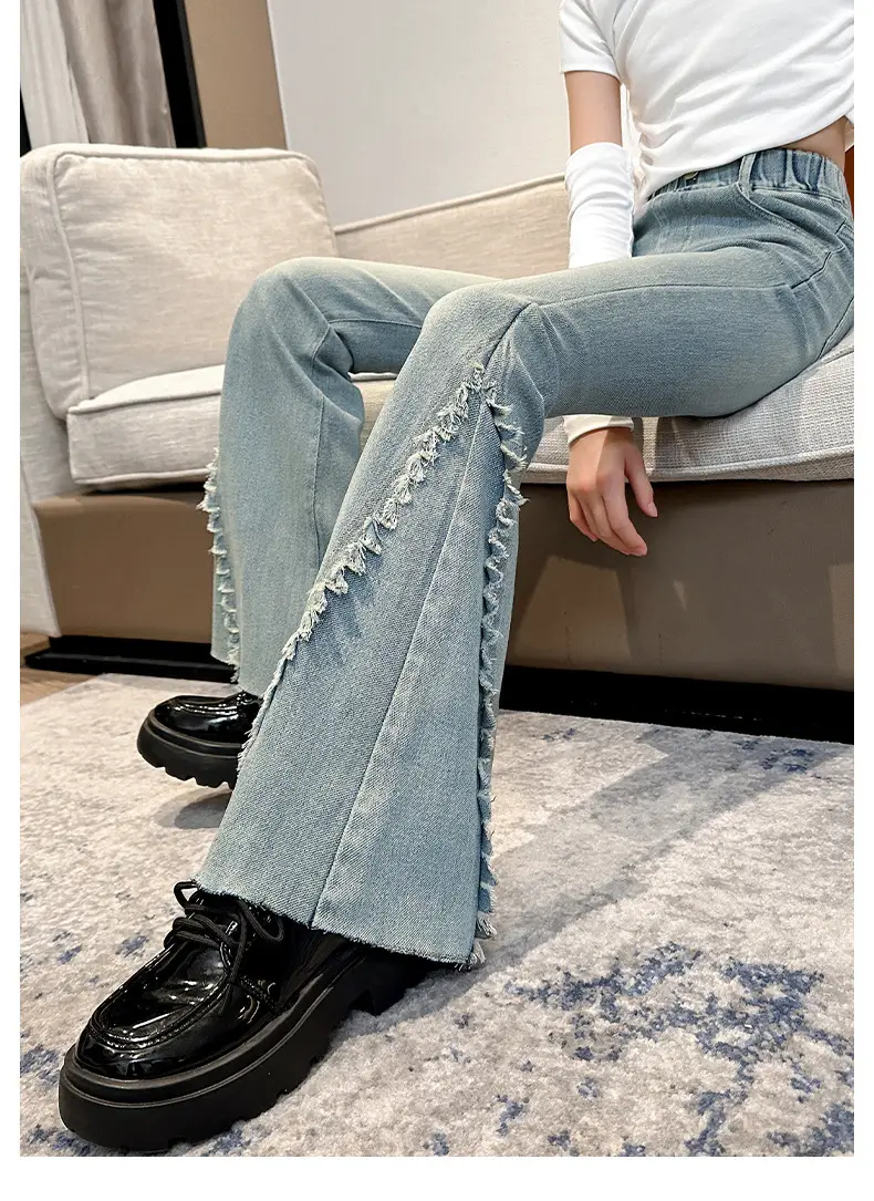 Girls European American Denim Bell Bottoms Spring New Fashion — feature 21