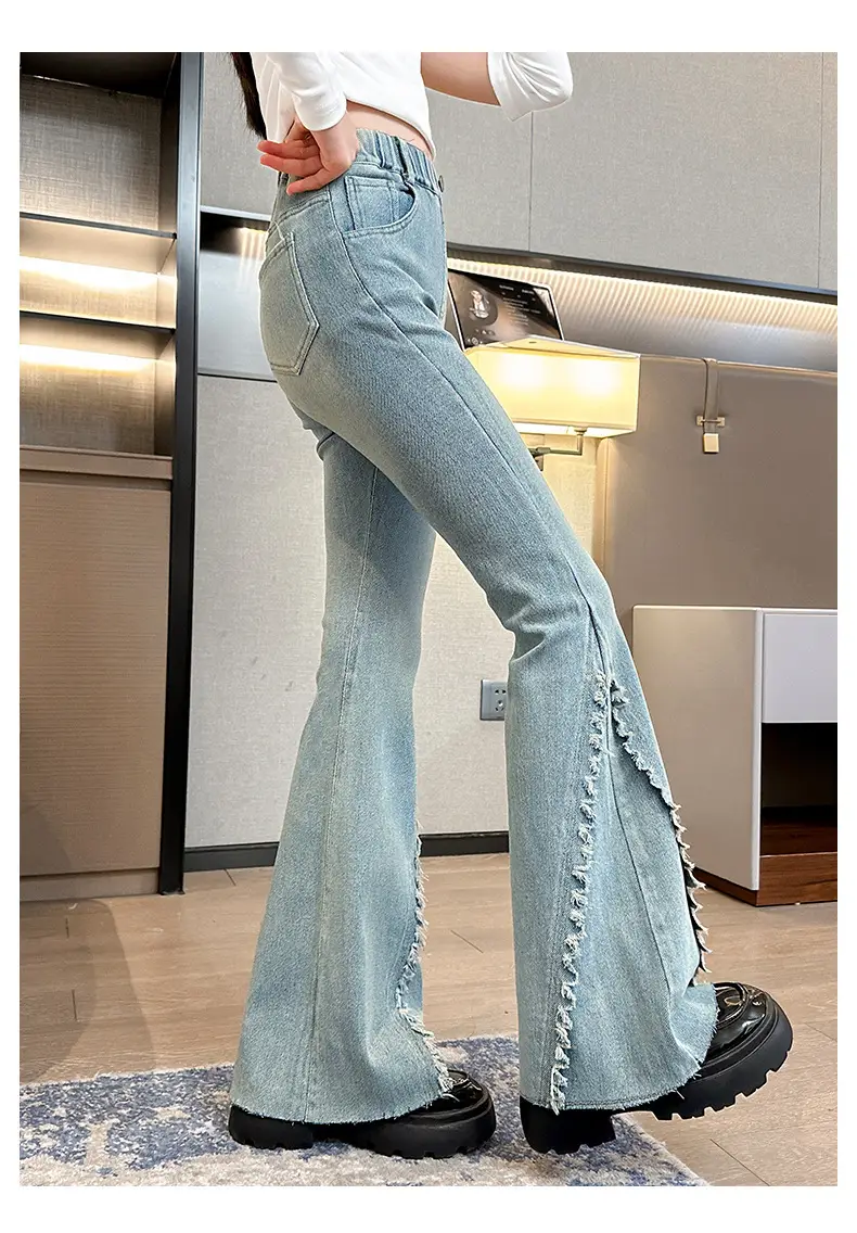 Girls European American Denim Bell Bottoms Spring New Fashion — feature 22