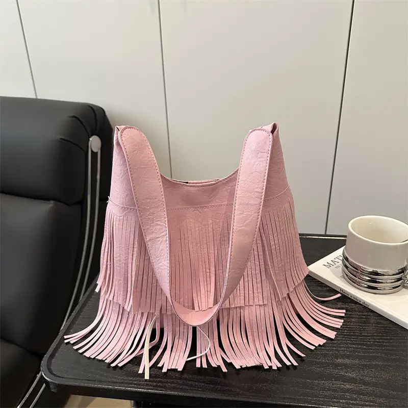 Korean Style Tassel Shoulder Bag for Women Large Capacity - Image 6