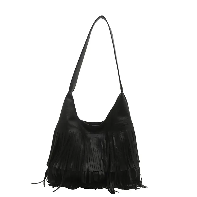 Korean Style Tassel Shoulder Bag for Women Large Capacity - Image 9