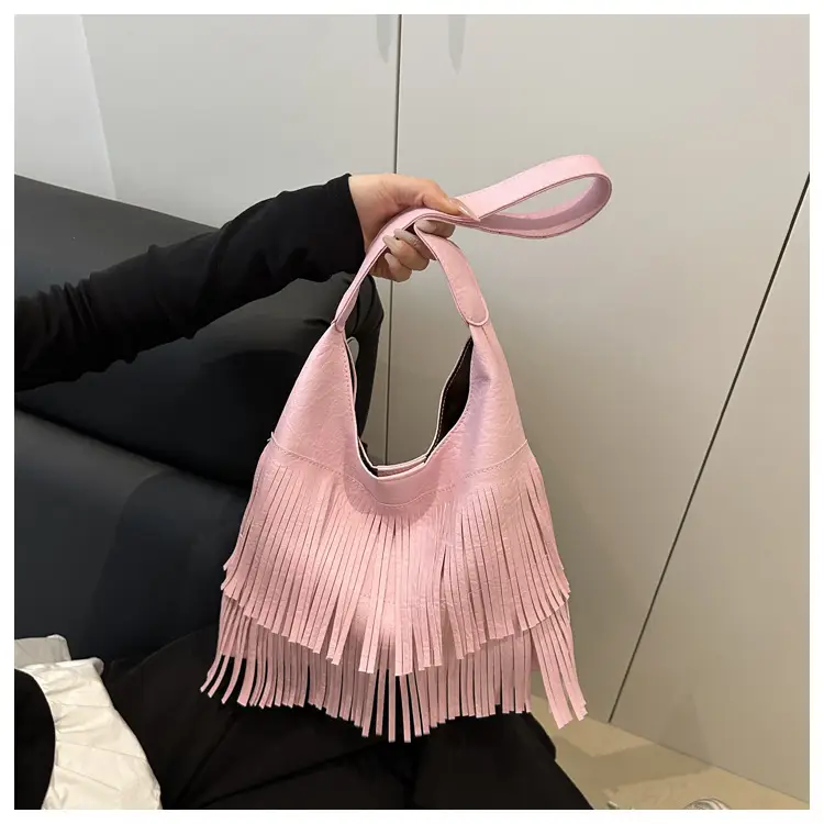 Korean Style Tassel Shoulder Bag for Women Large Capacity — feature 12