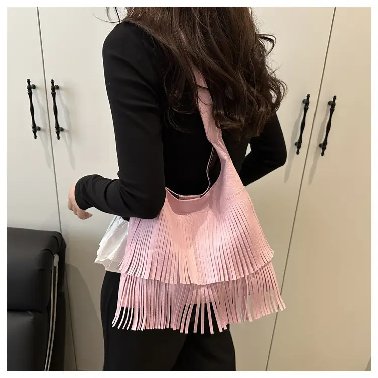 Korean Style Tassel Shoulder Bag for Women Large Capacity — feature 13