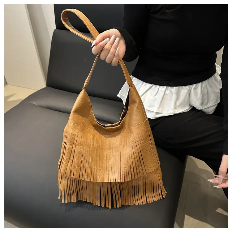Korean Style Tassel Shoulder Bag for Women Large Capacity — feature 15
