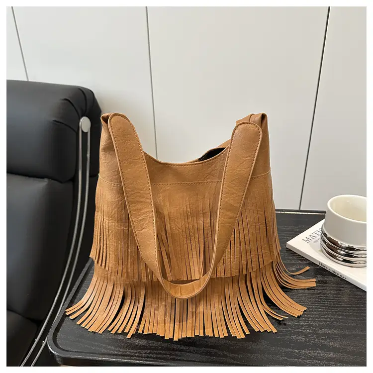 Korean Style Tassel Shoulder Bag for Women Large Capacity — feature 22