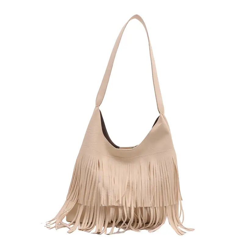 Korean Style Tassel Shoulder Bag for Women Large Capacity - Image 2