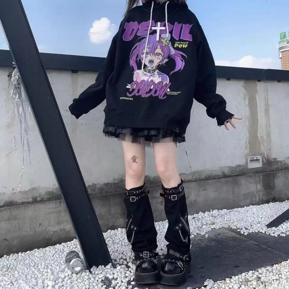Black Cross Chain Leggings with Buckle Detail for Spice Girls — feature 9