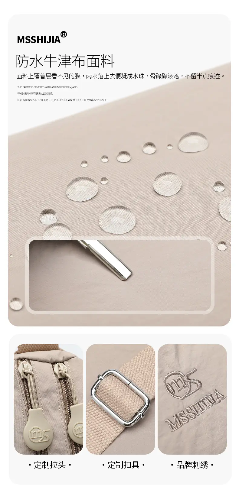 Women's Waterproof Shoulder Bag with Crossbody Strap — feature 10