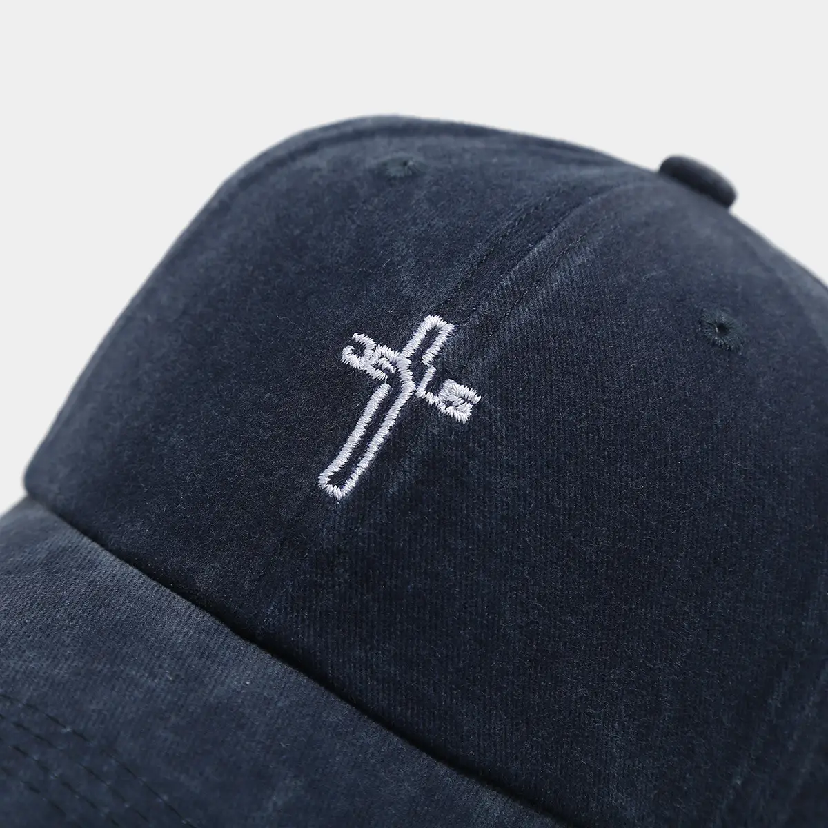 Men's Grey Cross Embroidered Baseball Cap — feature 11