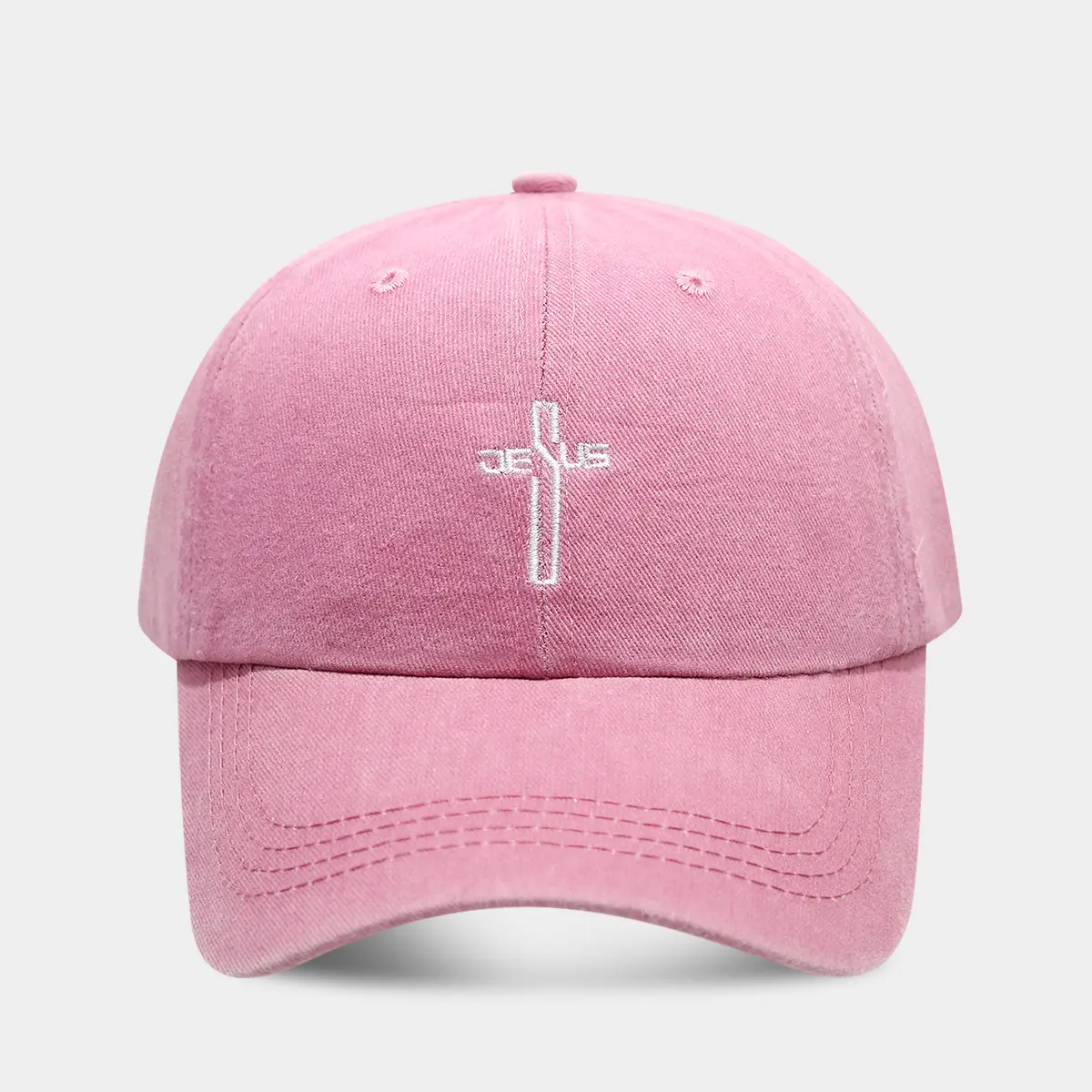 Men's Grey Cross Embroidered Baseball Cap - Image 5