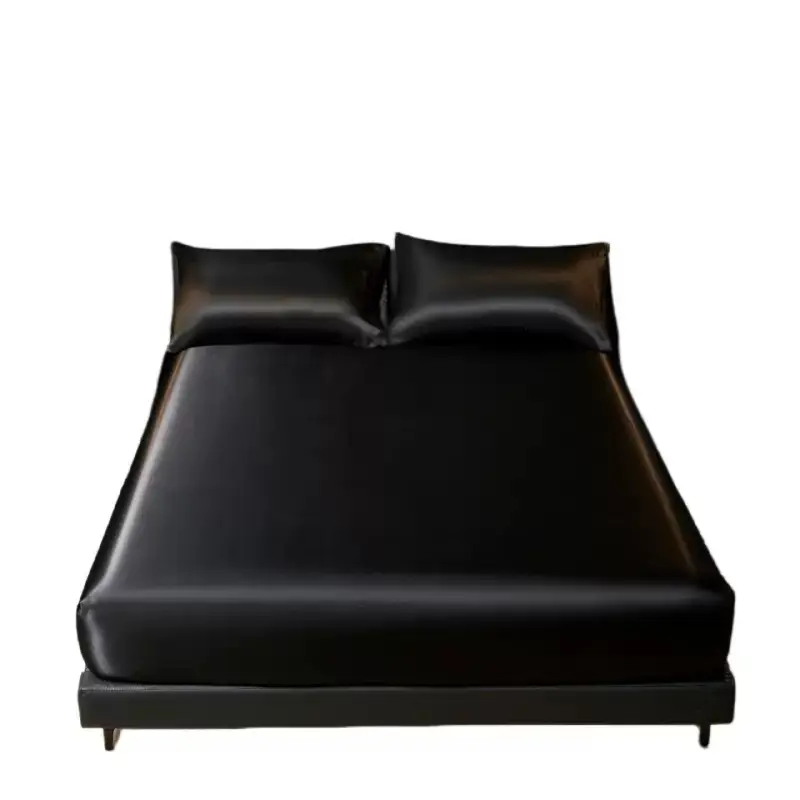Cross-Border Export Amazon 90Gms Polyester Fiber Washed Silk Satin Bed Sheetss Bedspread Bed Sheetss Pillowcases
