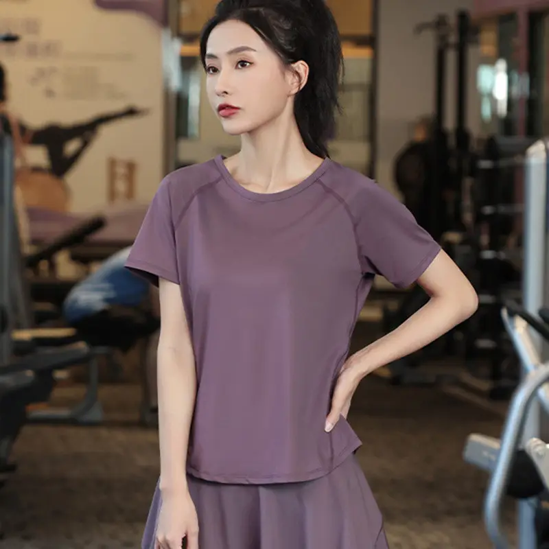 New Summer Internet Celebrity Ice Silk Badminton Clothes Sports suit Women's Loose Quick-drying Cool Yoga Clothes Running Fitness Clothes