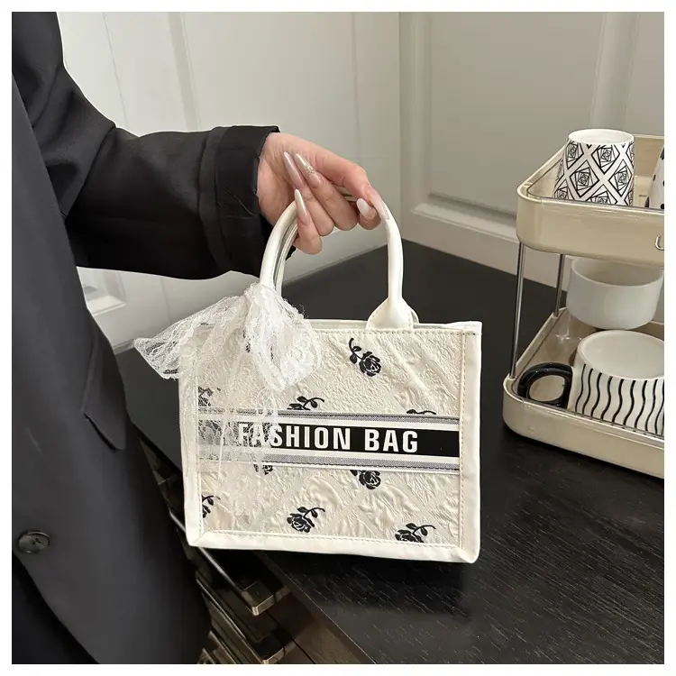 Women's Personalized Tote Bag Black White Stylish Commuter — feature 14