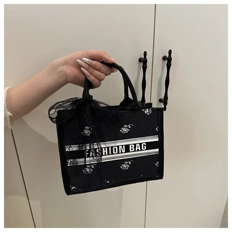 Women's Personalized Tote Bag Black White Stylish Commuter — feature 16
