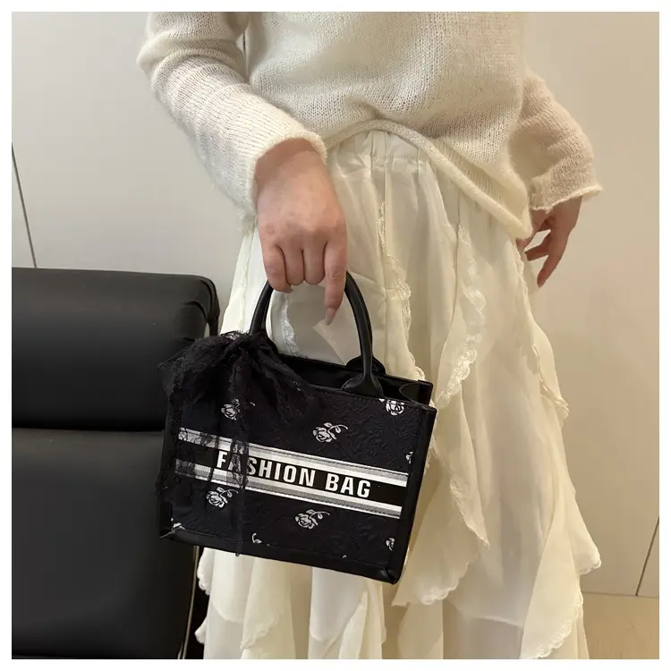 Women's Personalized Tote Bag Black White Stylish Commuter — feature 20
