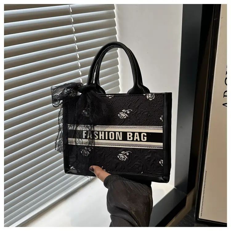 Women's Personalized Tote Bag Black White Stylish Commuter — feature 23