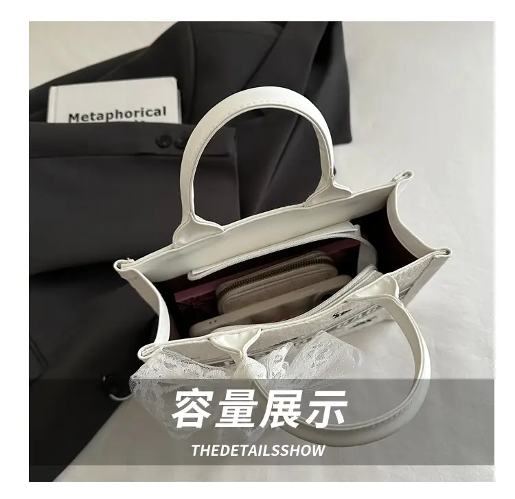 Women's Personalized Tote Bag Black White Stylish Commuter — feature 6