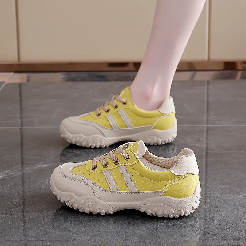 2026 New Flat German Training Shoes for Women, Lace-Up Casual Sneakers, Versatile Board Shoes, Sports Shoes, Women's White Shoes L08010 - Image 6