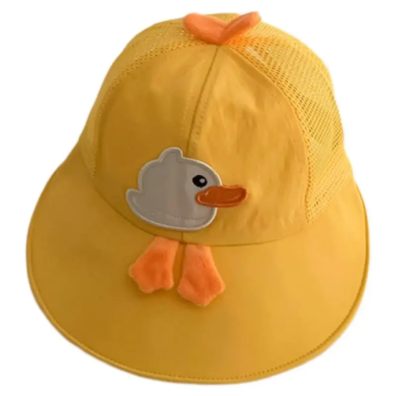 Children's Sunshade Cap with Big Brim Yellow - Image 8