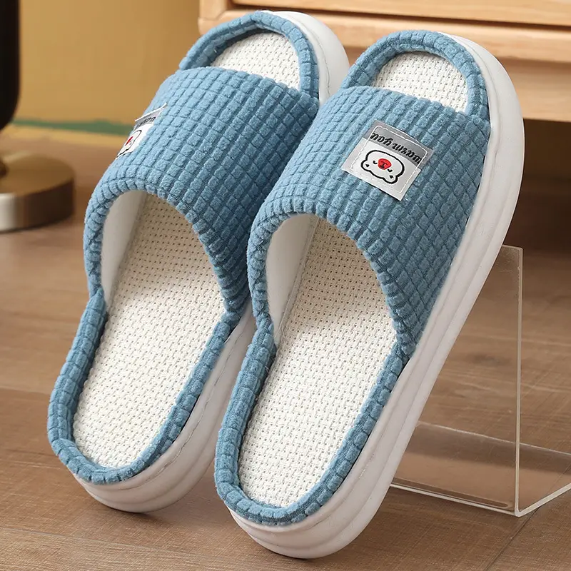 2025 Four Seasons Women's Summer Bowknot Home Non-Slip Daily Breathable Soft Indoor Thick-Soled Cotton Slippers — feature 13