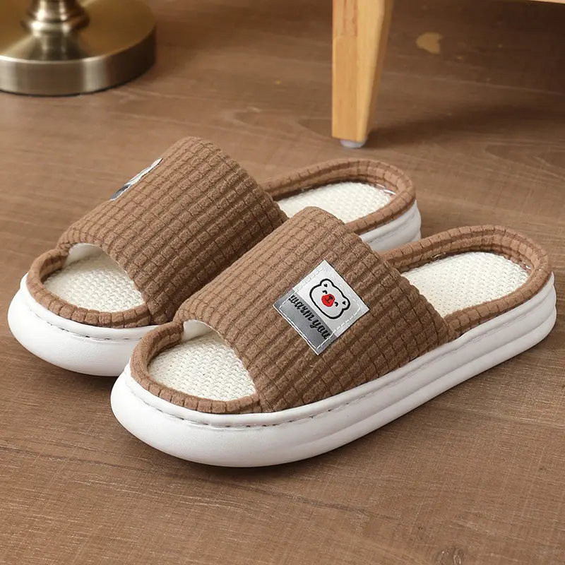 2025 Four Seasons Women's Summer Bowknot Home Non-Slip Daily Breathable Soft Indoor Thick-Soled Cotton Slippers — feature 15