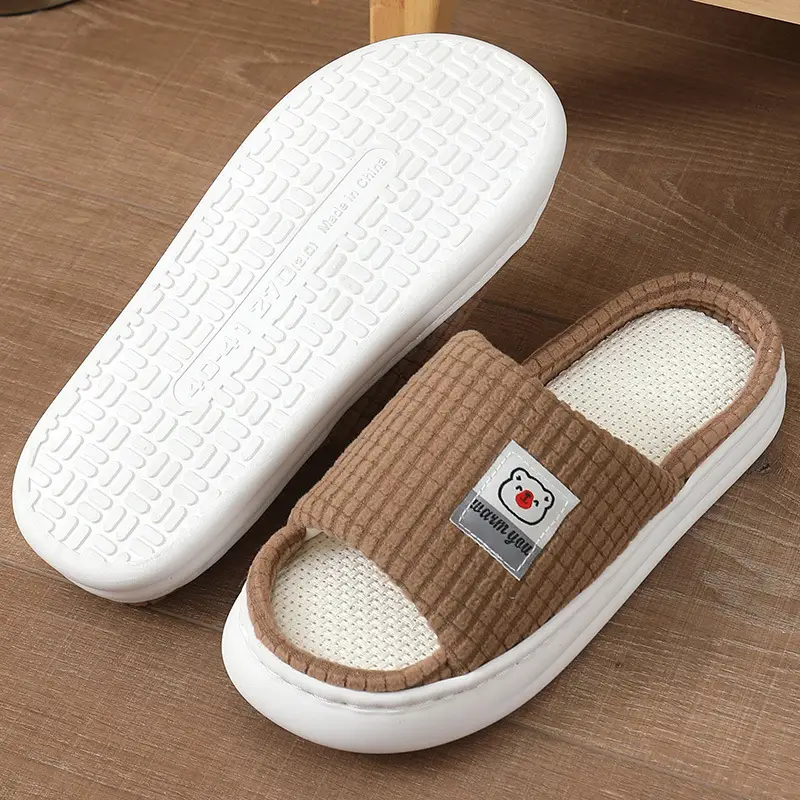 2025 Four Seasons Women's Summer Bowknot Home Non-Slip Daily Breathable Soft Indoor Thick-Soled Cotton Slippers — feature 18