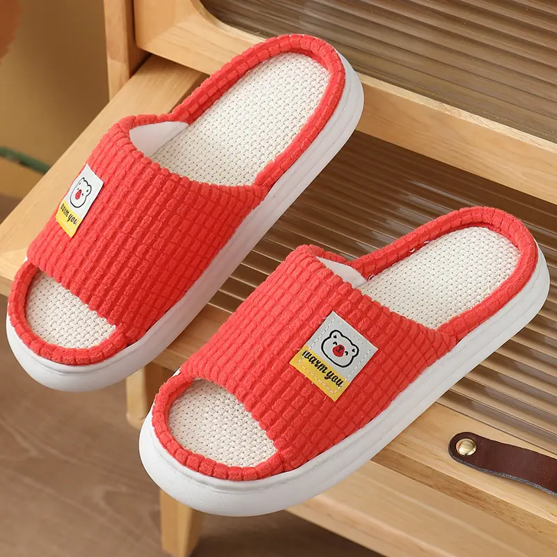 2025 Four Seasons Women's Summer Bowknot Home Non-Slip Daily Breathable Soft Indoor Thick-Soled Cotton Slippers — feature 20