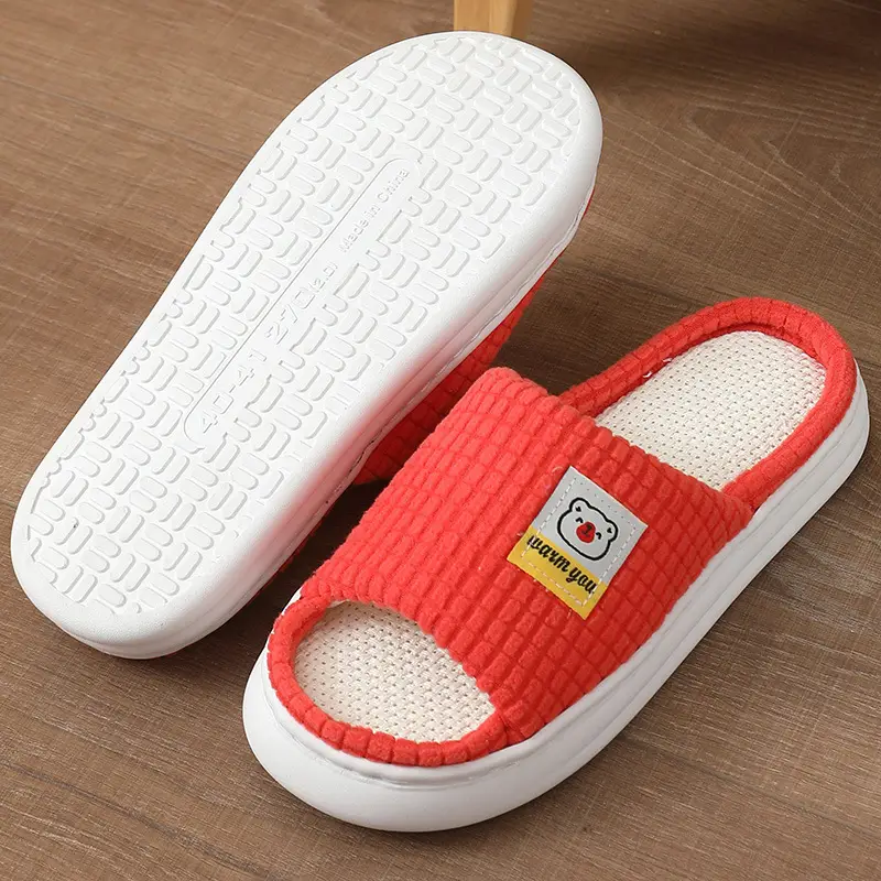 2025 Four Seasons Women's Summer Bowknot Home Non-Slip Daily Breathable Soft Indoor Thick-Soled Cotton Slippers — feature 22