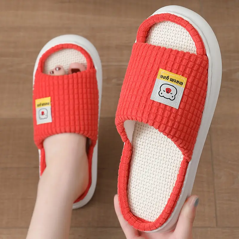 2025 Four Seasons Women's Summer Bowknot Home Non-Slip Daily Breathable Soft Indoor Thick-Soled Cotton Slippers — feature 29