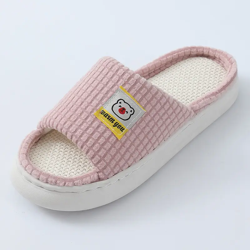 2025 Four Seasons Women's Summer Bowknot Home Non-Slip Daily Breathable Soft Indoor Thick-Soled Cotton Slippers — feature 34