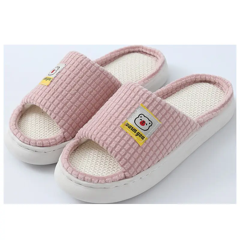 2025 Four Seasons Women's Summer Bowknot Home Non-Slip Daily Breathable Soft Indoor Thick-Soled Cotton Slippers — feature 41