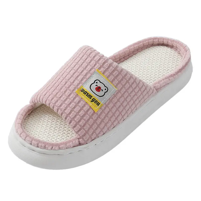 2025 Four Seasons Women's Summer Bowknot Home Non-Slip Daily Breathable Soft Indoor Thick-Soled Cotton Slippers — feature 42