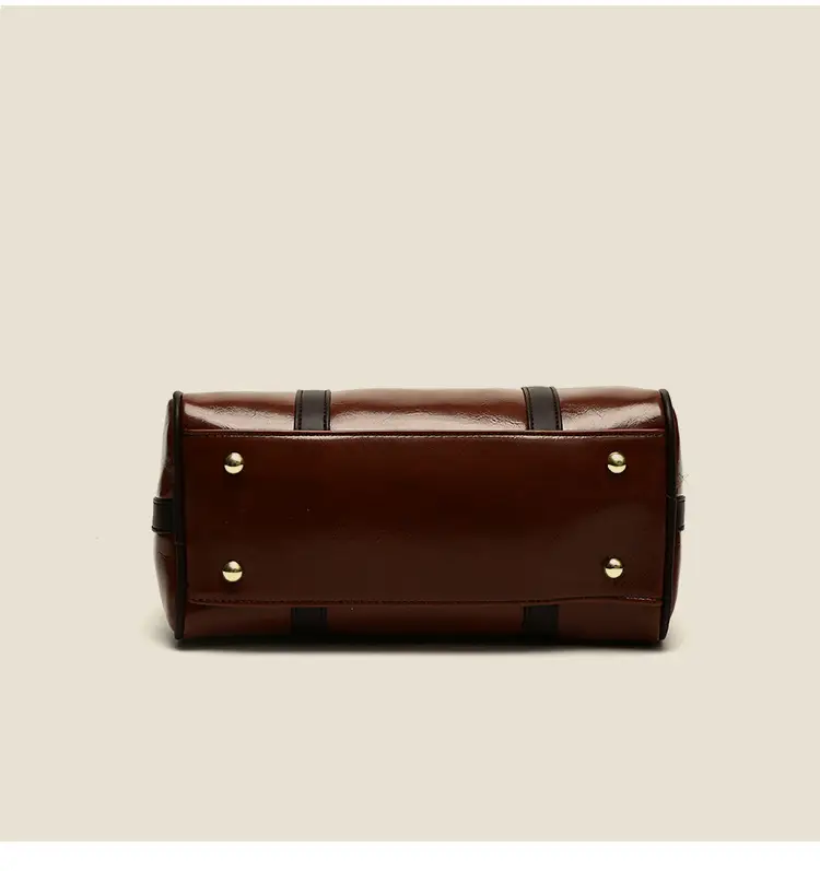 Retro Brown Boston Style Women's Handbag 2026 — feature 11