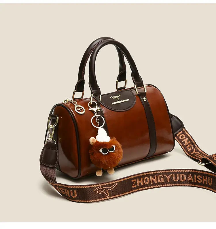 Retro Brown Boston Style Women's Handbag 2026 — feature 12