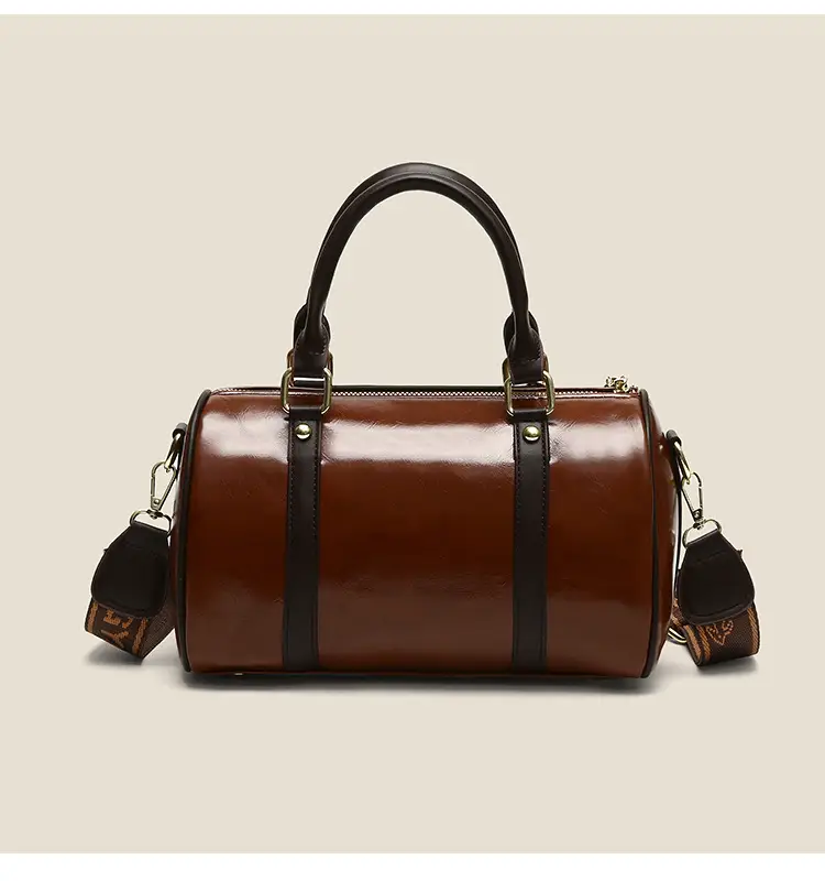 Retro Brown Boston Style Women's Handbag 2026 — feature 9