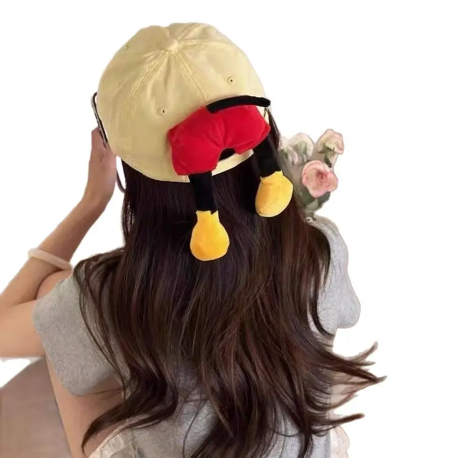 Japanese Ins Cartoon Ear Baseball Cap White