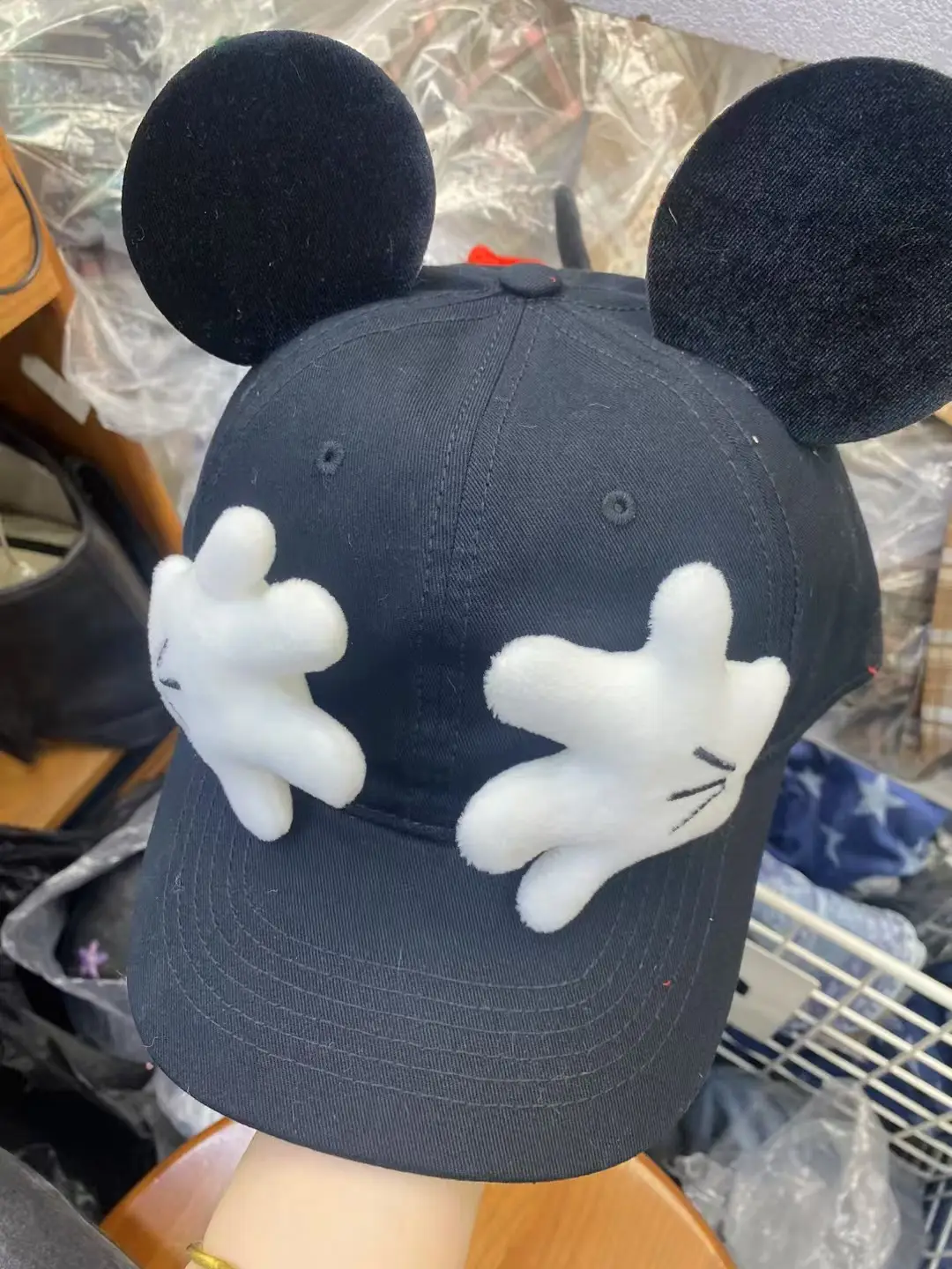 Japanese Ins Cartoon Ear Baseball Cap White