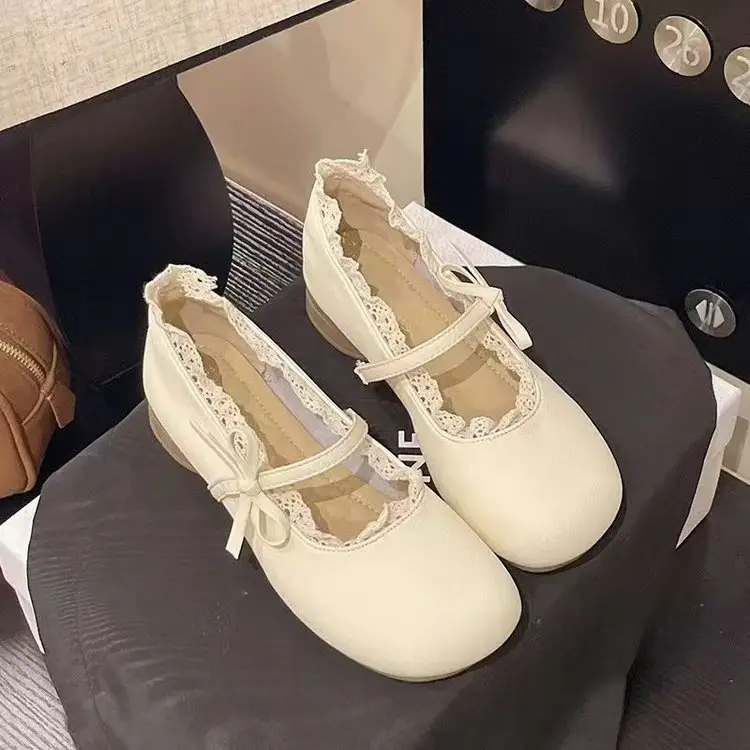 French Style Mary Jane Shoes 2025 Spring and Summer New Retro Gentle Elegant Dress Chunky Heeled Shallow Mouth Single-layer Shoes Women's Shoes — feature 5