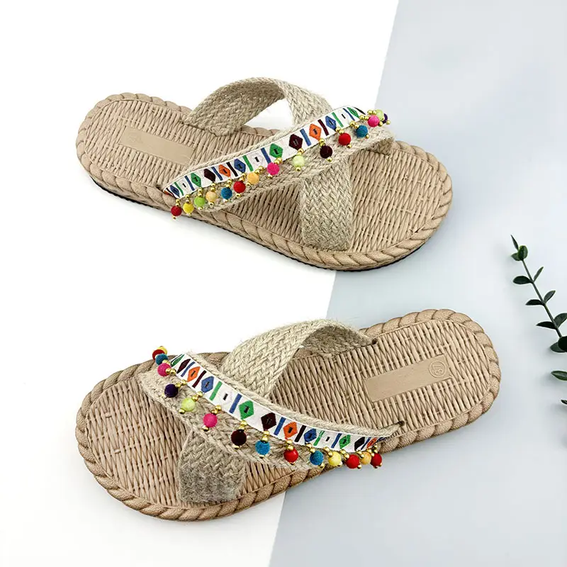 Bohemian Tassel Slippers Women Beach Wear Summer - Image 2