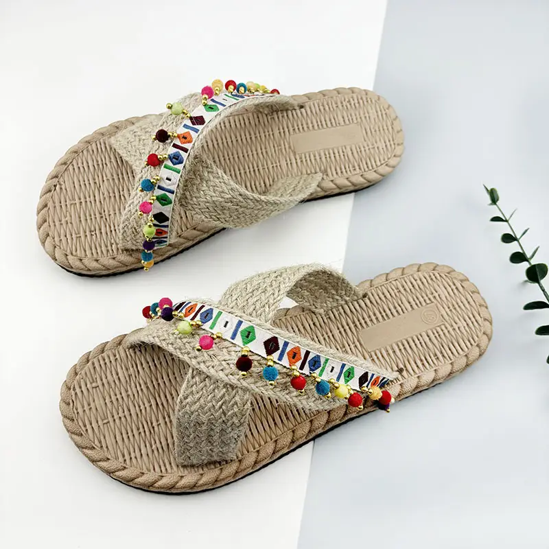 Bohemian Tassel Slippers Women Beach Wear Summer - Image 3