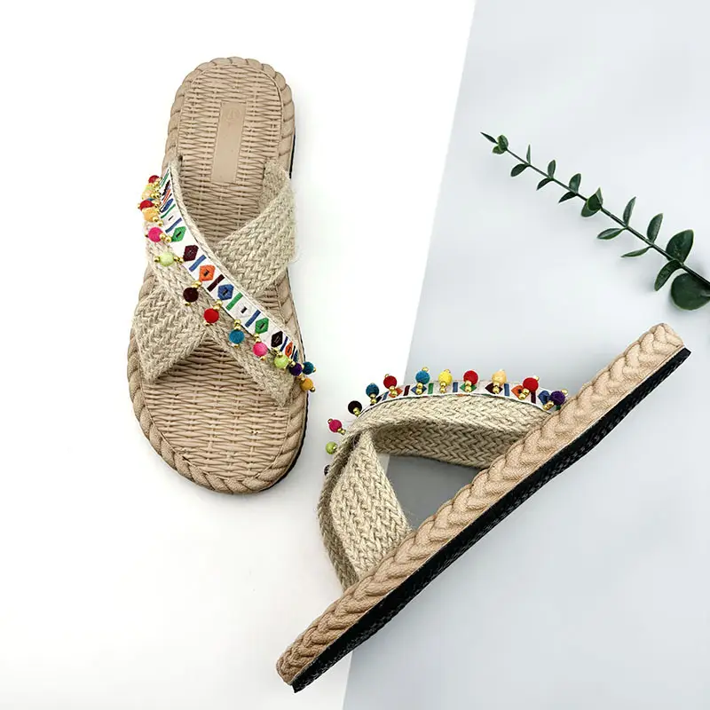 Bohemian Tassel Slippers Women Beach Wear Summer - Image 4